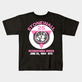 Stonewall 25 Vintage Retro March LGBT Gay NYC Kids T-Shirt